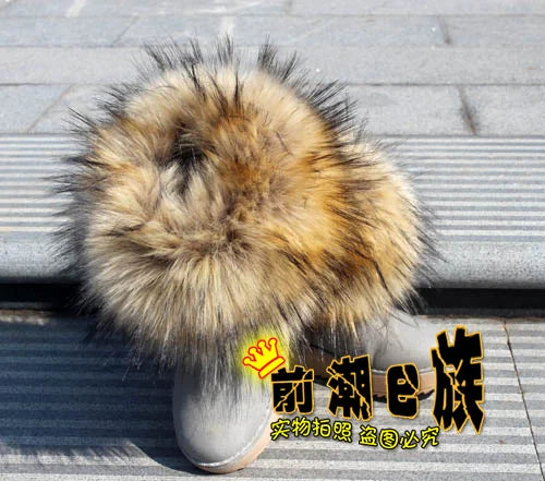 Faux Fur Boots Leg Warmer Cuffs Elastic DIY Accessory — Black | KIMLUD