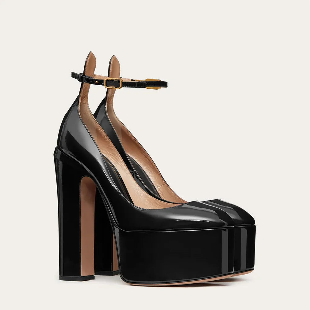 New Brand Women&#39;s Shoes Super High Heel Party Fashion Thick Sole Leather Shoes Bridal Shoes Wedding Party Shoes Women Summer