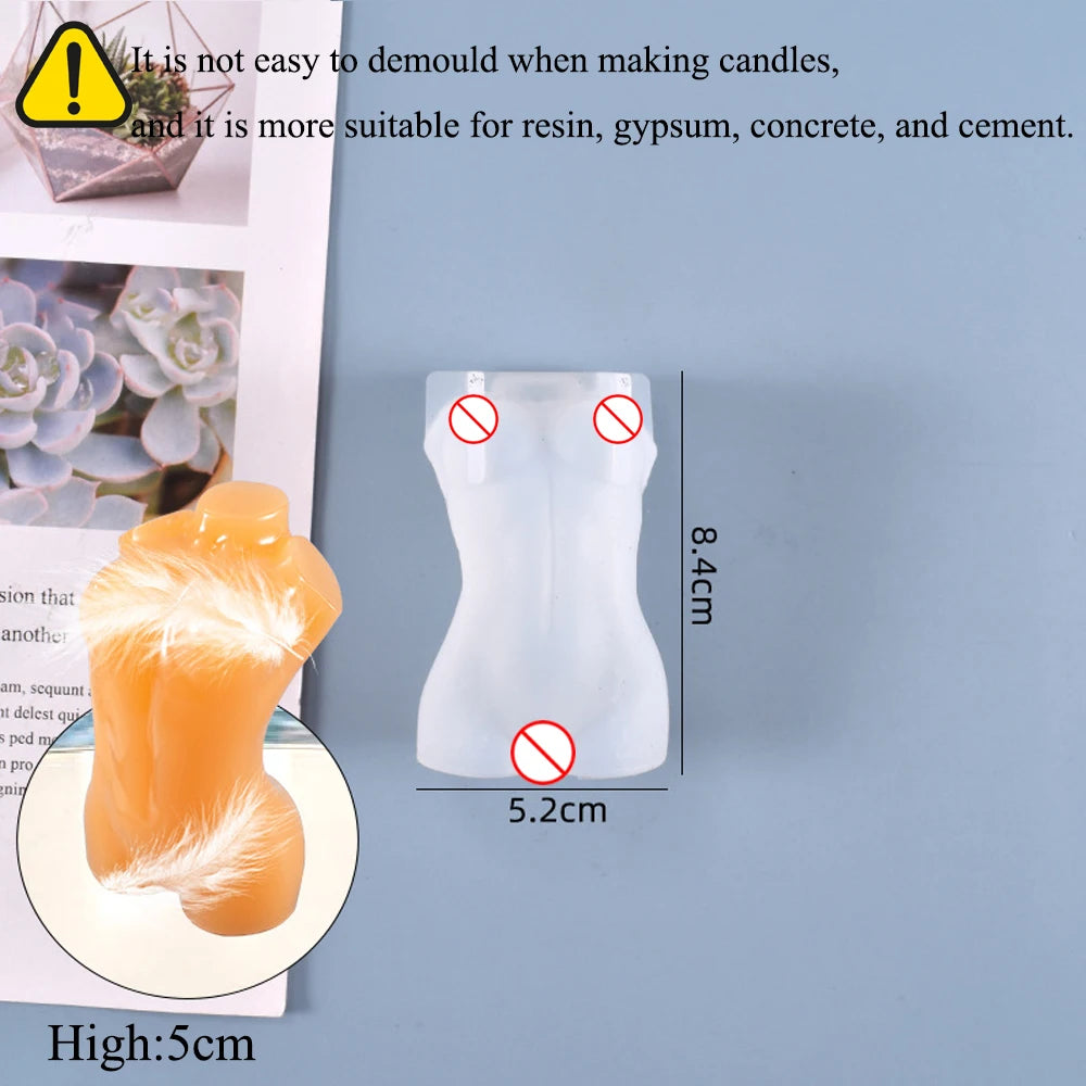 KIMLUD, 3D Body Silicone Candle Mold DIY Creative Men Women Human Plaster Epoxy Resin Aromath Soap Molds Art Craft Home Decoration, KIMLUD Womens Clothes