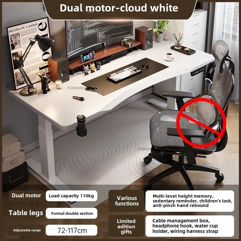 Nordic Pine Wood Standing Desk Electric Lift With Quiet Motor And Cable Management — Natural Pine | KIMLUD