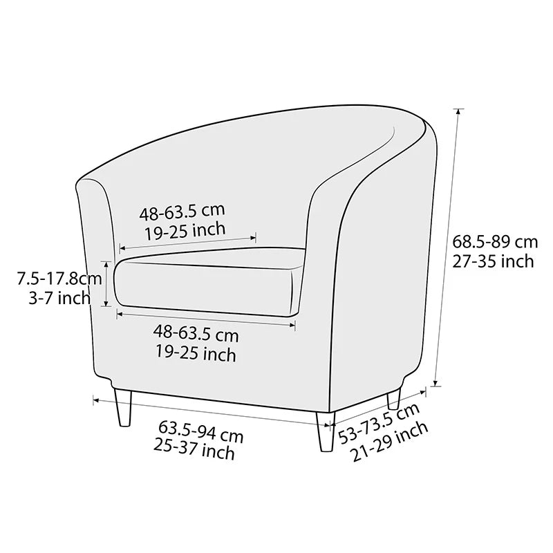 2pcs/set Jacquard Stretch Club Armchair Slipcover 1pc Barrel Tub Sofa Cover + 1pc Polar Fleece Couch Cover Furniture Protector