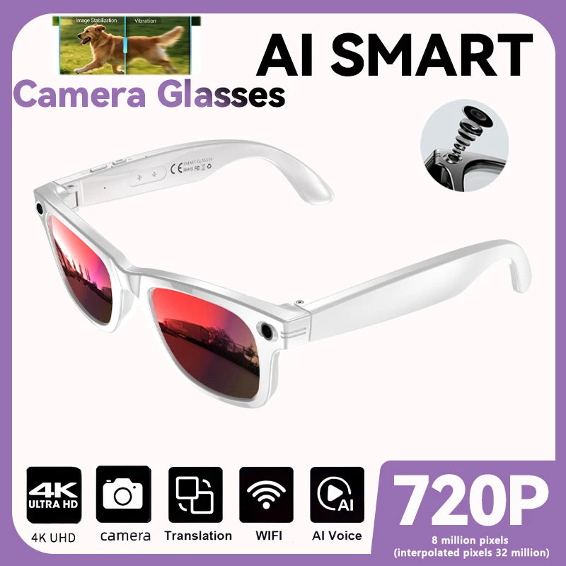 2026 New Upgrade smart glasees With Camera Video Recording AI Photo Recognition Bluetooth Call Translation Voice Sunglasses Man