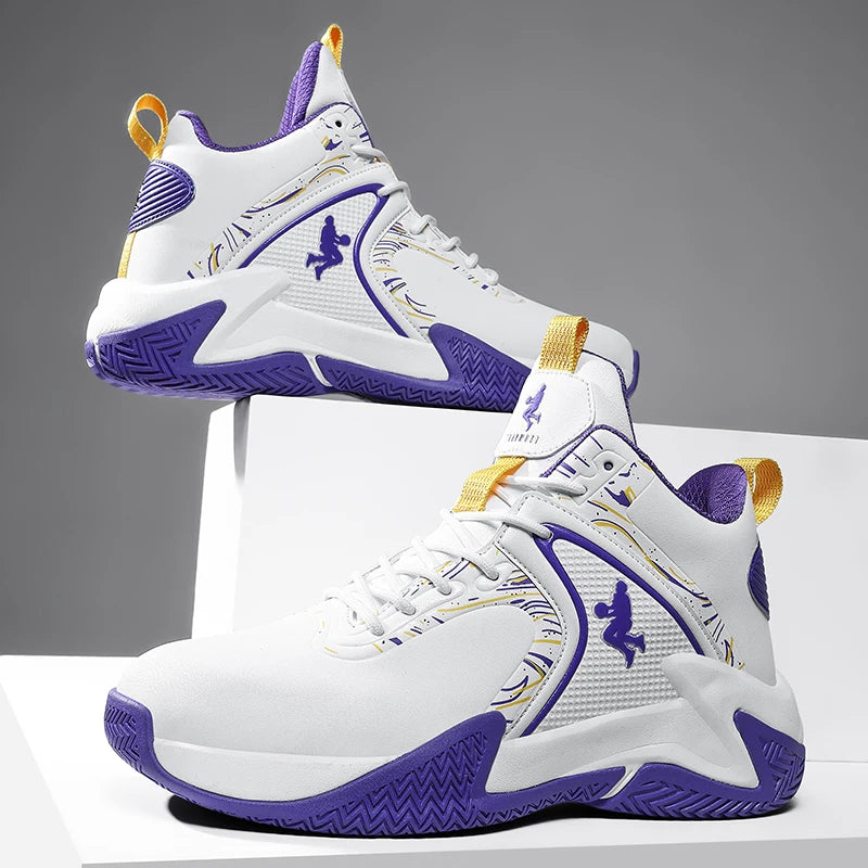 Men's Basketball Shoes Breathable Cushioning Non-Slip Wearable Runing Shoes Gym Training Athletic Basketball Sneakers for Women