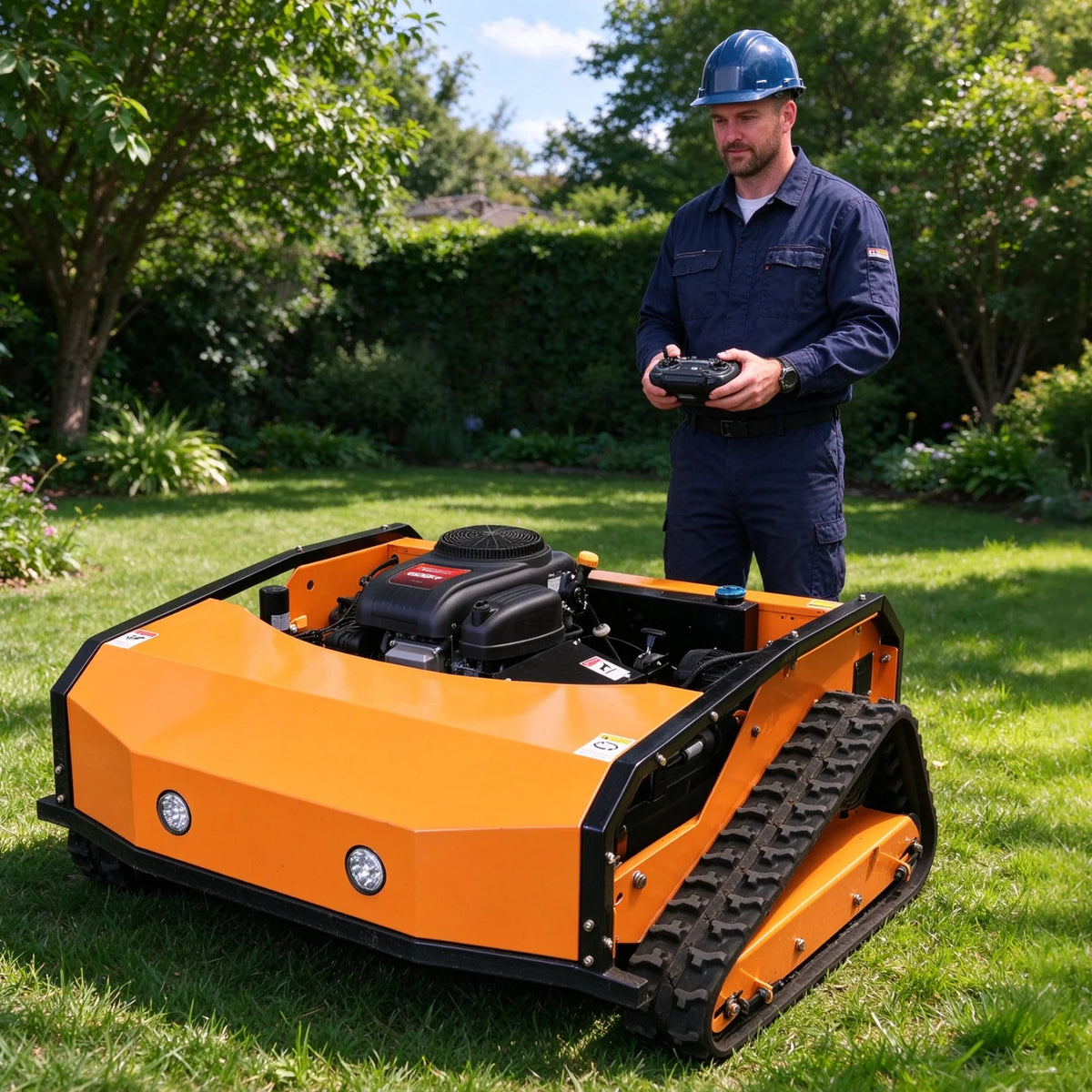 Remote Control Lawn Mower – 1000mm Cutting Width – Remote Walking | KIMLUD