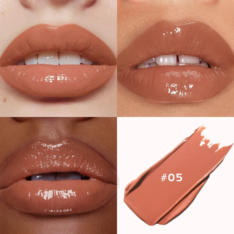 Watery Mirror Lip Gloss Dewy Glass-Sheen With Subtle Aquatic Glow — Soft Rose Pink | KIMLUD