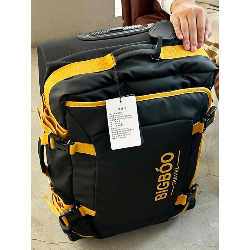 Oxford Cloth Luggage Trolley Bag Ultra-Lightweight — Color-Block | KIMLUD