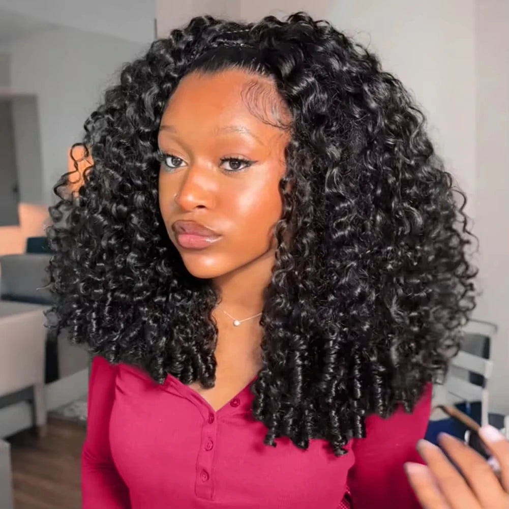 Remy Human Hair Half Wig 3-In-1 Glueless Clip-Ins — Ombre Highlight | KIMLUD