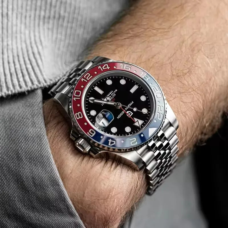 PAGANI DESIGN V3 New 40MM GMT WATCH Luxury Men Watch Ceramic bezel 100M Waterproof Luminous Sapphire Glass Men Mechanical Watch