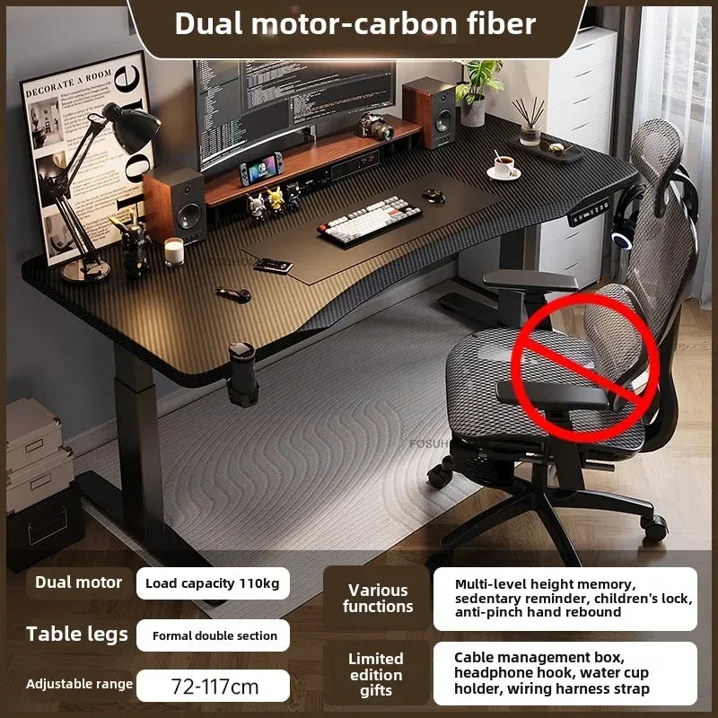 Nordic Pine Wood Standing Desk Electric Lift With Quiet Motor And Cable Management — Natural Pine | KIMLUD