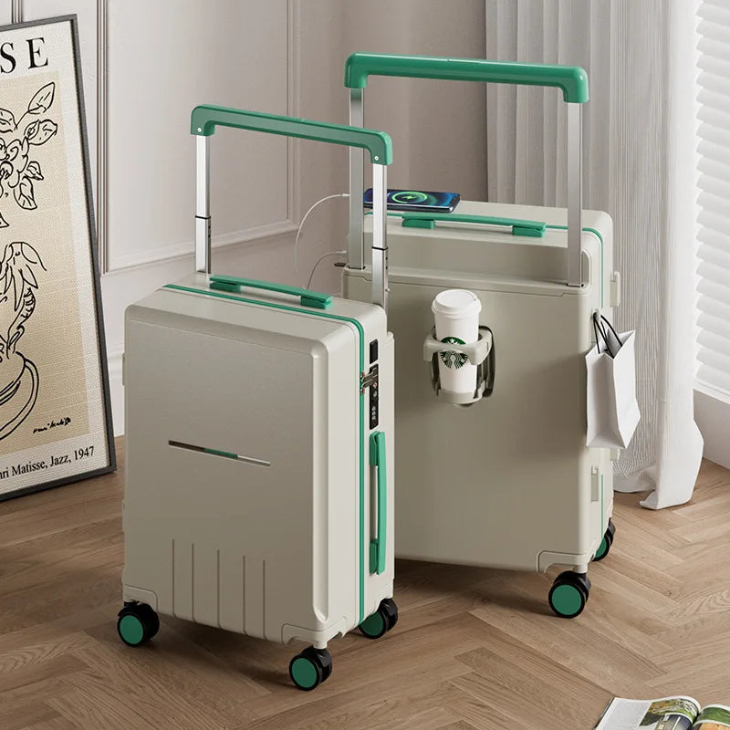 Luggage Sets English Multifunctional Wide Tie Rod Suitcase 20 Inches Fashionable and Lightweight Universal Wheel Suitcase