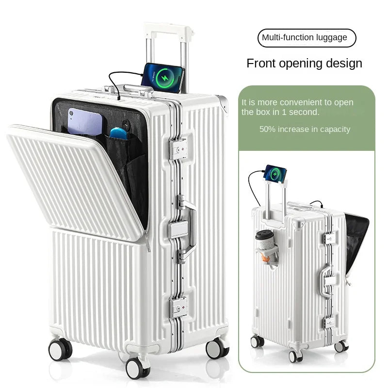 Front Opening Suitcase Aluminium Frame Large Capacity Carrier 28-inch Oversized Luggage 20 inch Trip Cabin Travel Case 2025 New