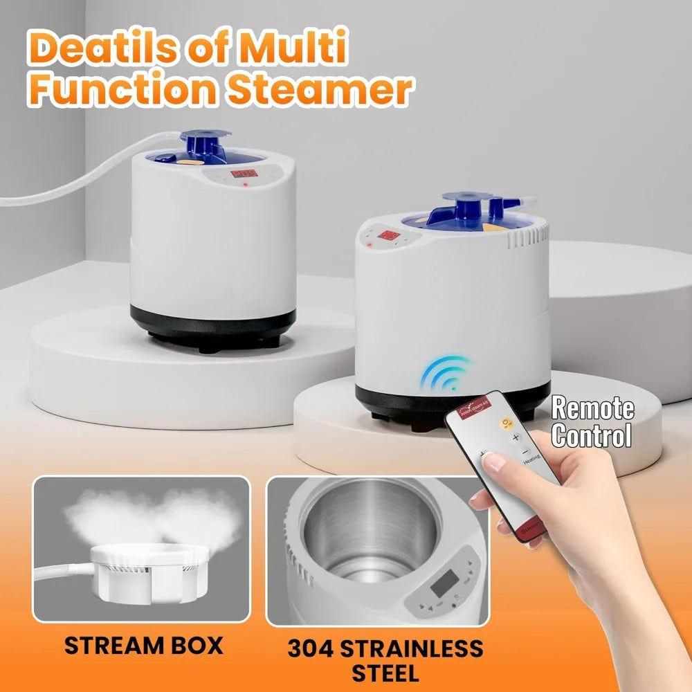 2 Person Portable Steam Sauna for Home, 1 or 2 Person Full Body Sauna Tent with 2 Foldable Chairs,9 Levels of Sauna Box with Rem