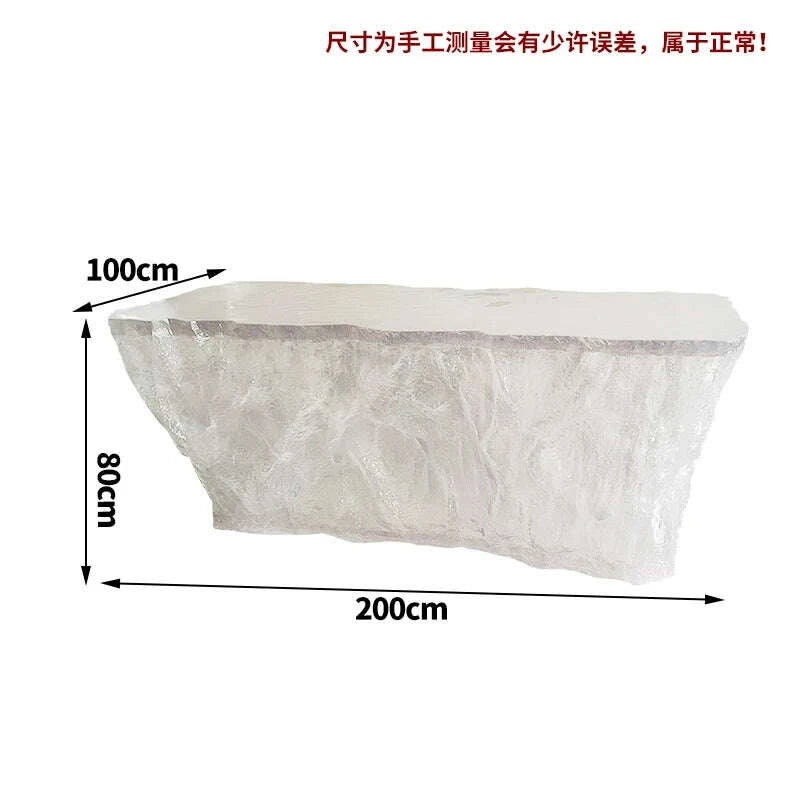 KIMLUD, Premium Light Luxury Transparent Resin Hotel Front Desk Restaurant Villa Kitchen Partition Luminous Crystal Glacier Island Table, KIMLUD Womens Clothes