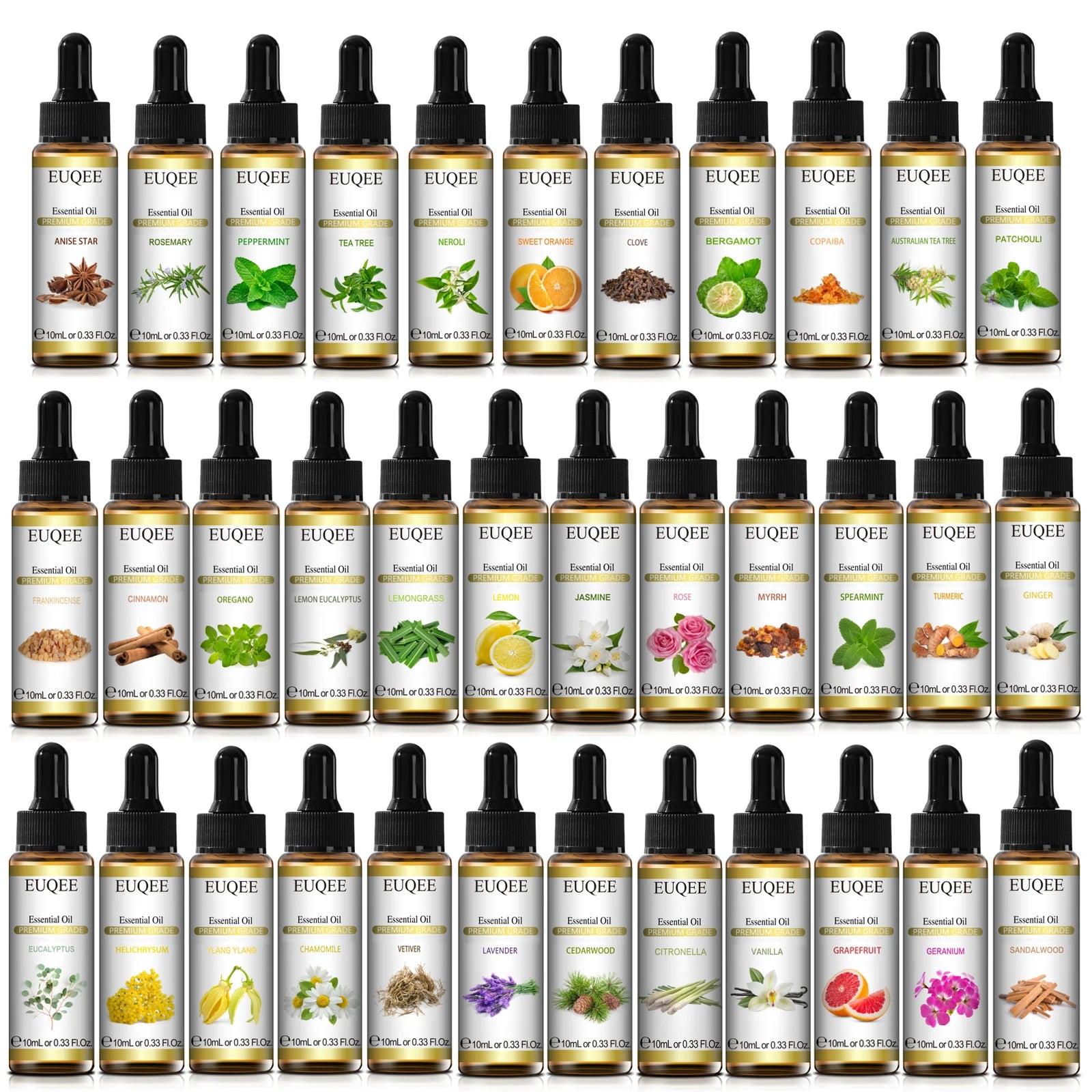 Amber Glass Essential Oil Blend Peppermint Palo Santo Bergamot Eucalyptus Lavender Cinnamon Cedarwood — Amber | KIMLUD