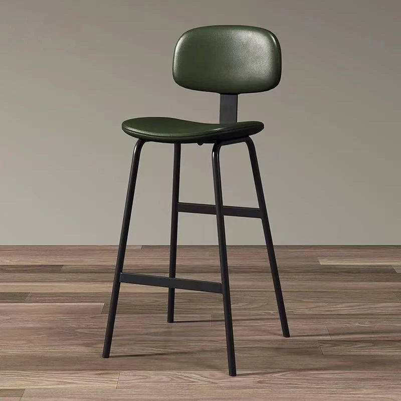 Industrial Wrought-Iron Bar Stool Soft Bag Seat — Black | KIMLUD