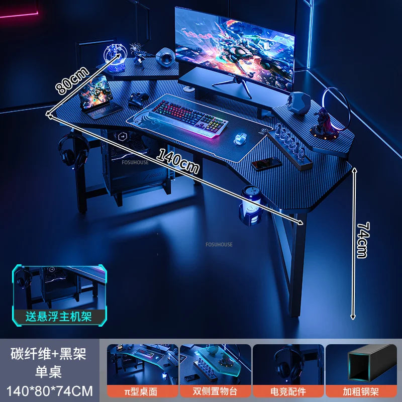 Nordic Simple Desk E-sports Gaming — Black | KIMLUD