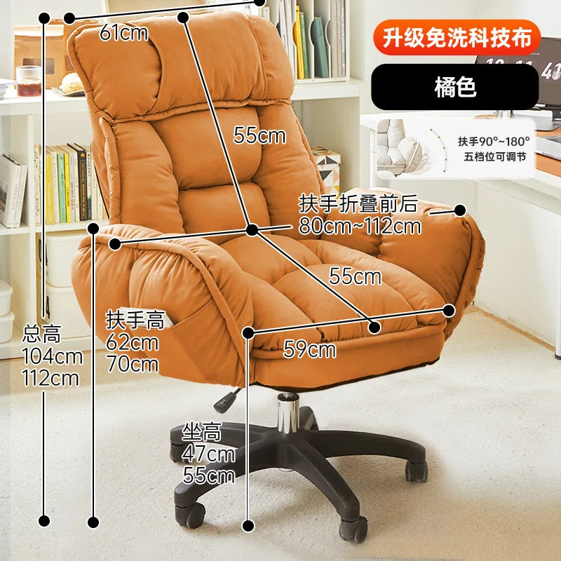 Ergonomic Plush Microfiber Office Chair With Backrest — Dove Gray | KIMLUD