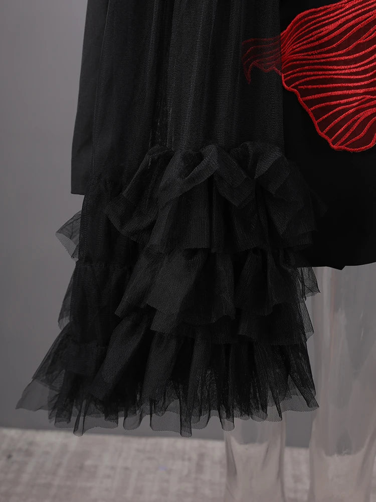 Blazer – Mesh Irregular Spliced – Jersey – Black | KIMLUD