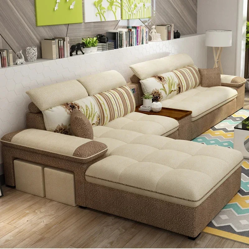 A Klassische stoff sofa moderne weiß wohnzimmer möbel sofa set l form hochzeit Sectional Sofa