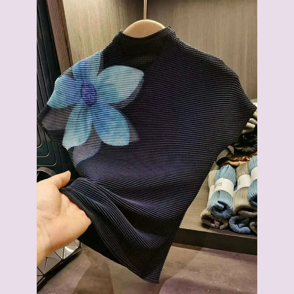 gvuw-pleated-womens-t-shirt-slim-fit-gradient-color-stand-collar-short-sleeve-female-casual-comfortable-top-2025-spring-17j0413kimlud-womens-fashion-34606178