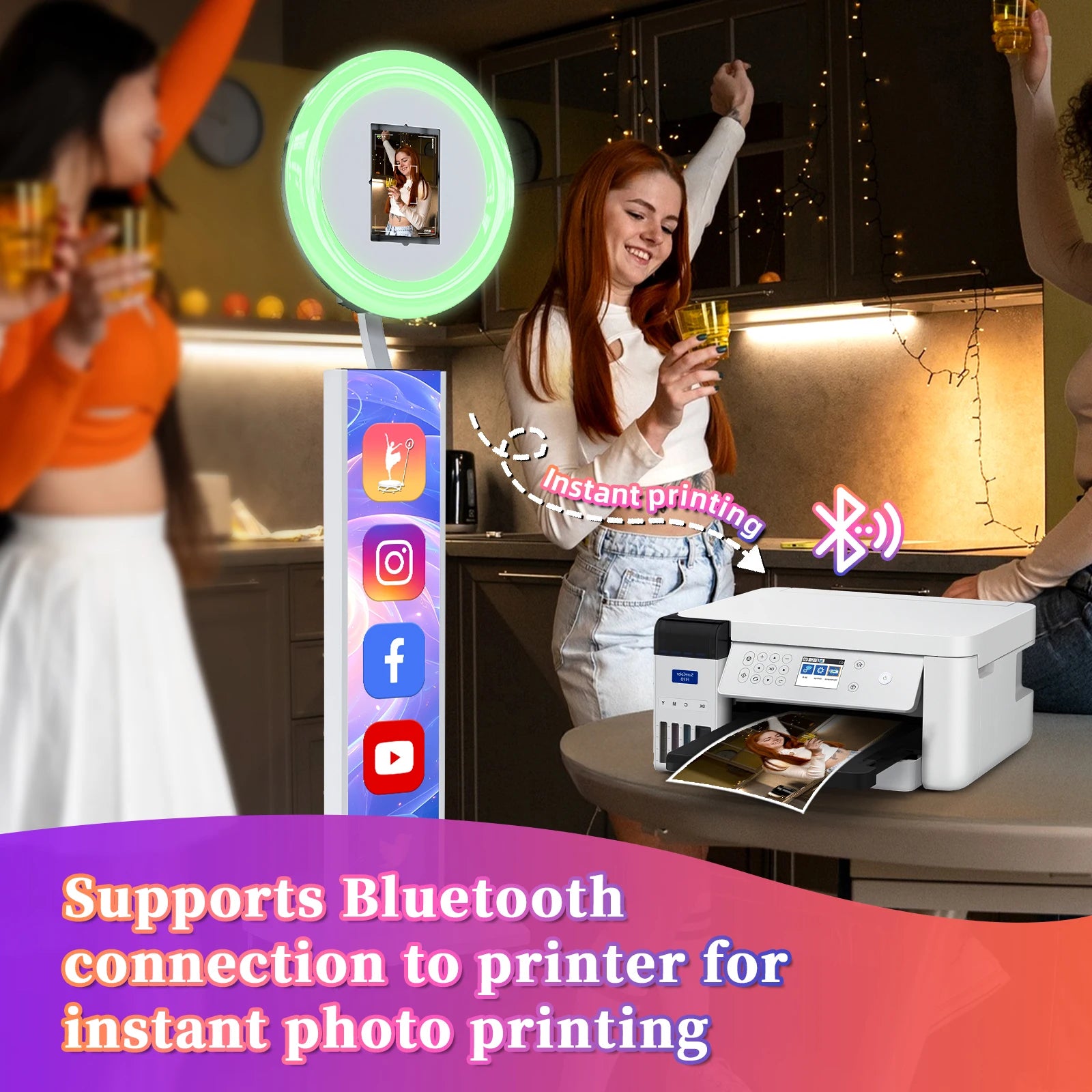 Sculpted Metal Photo Booth Machine For iPad With Flight Case And Remote Control — Blue | KIMLUD