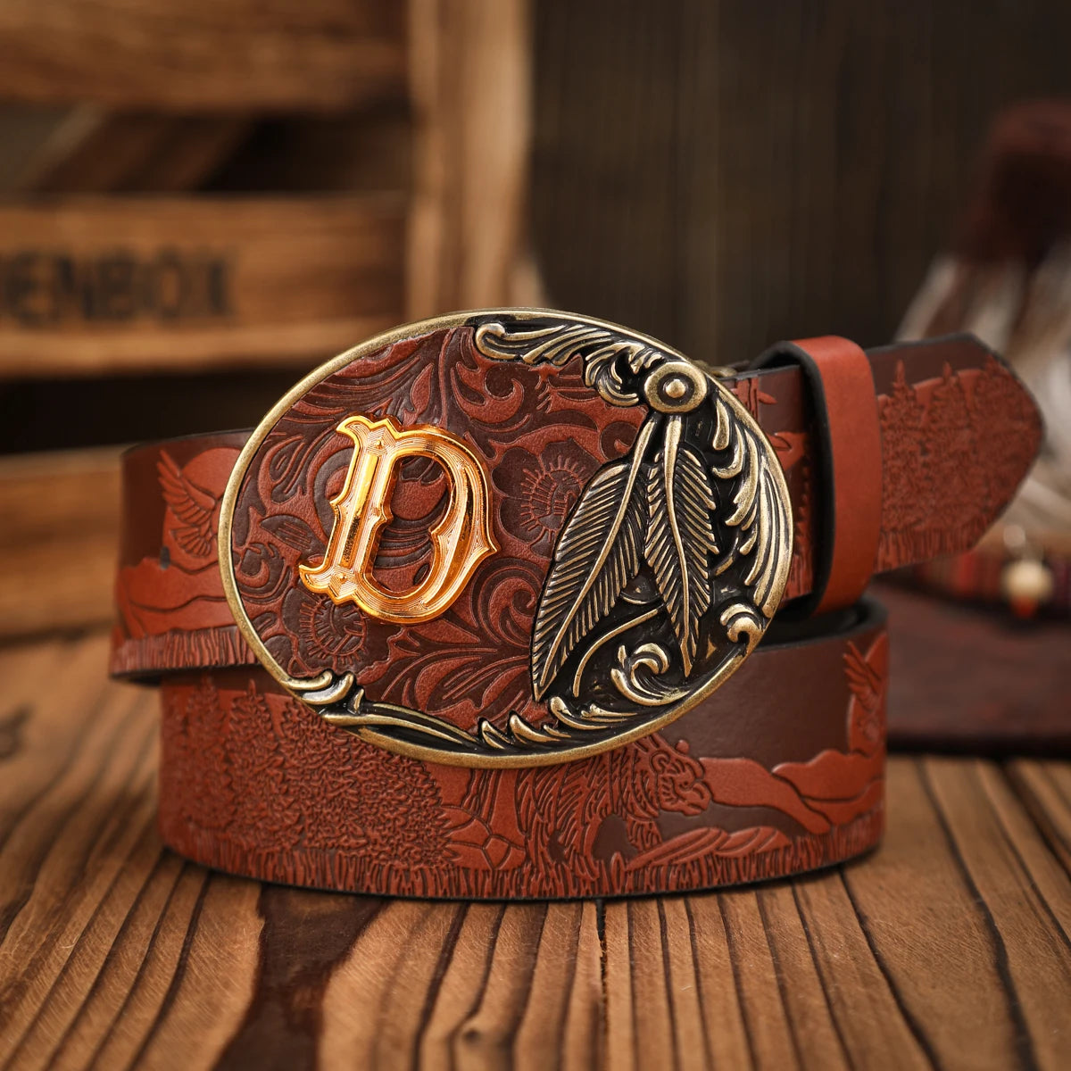 PU Classic Retro Unisex Western Belt — Black | KIMLUD