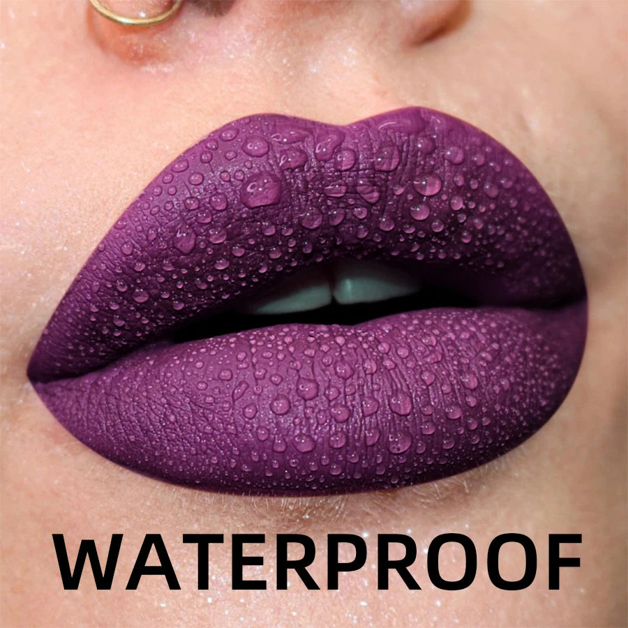 19 Colors Matte Velvet Lip Gloss Waterproof Liquid Lipstick Nude Black Lips Tint Makeup Lip Glaze Cosmetics Red Lip Stain Beauty