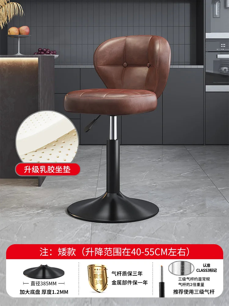Leather Luxury Designer Bar Stools Minimalist Nordic Counter Gaming Bar Chairs With Back Comfortable Cadeira Trendy Furniture