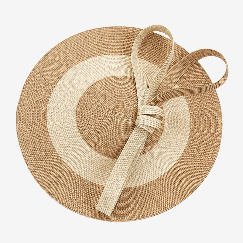 Straw Striped Fascinator Headpiece — Natural | KIMLUD