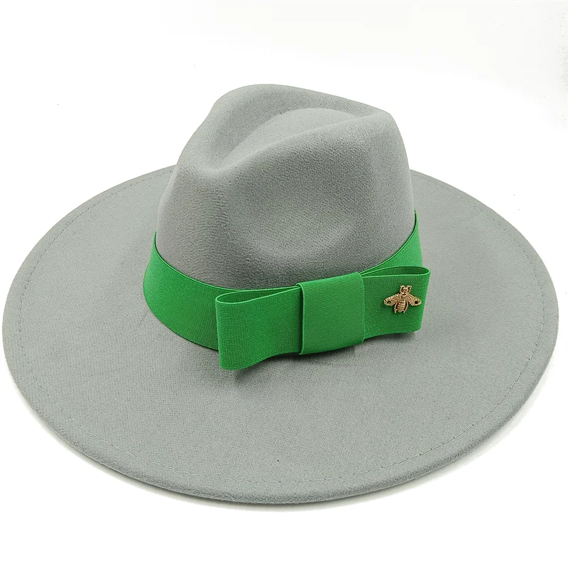 Low price wholesale Fedora hats Winter jazz monochrome bow elastic band men and women red jazz hats Fedora hats sombrero hombre - KIMLUD