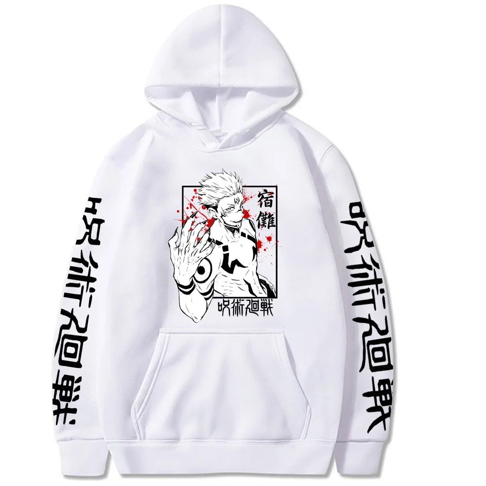Hoodie – Graphic Sukuna Print – Knit – | KIMLUD