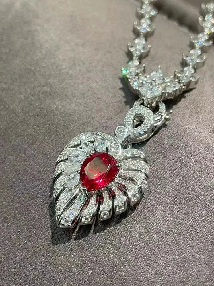 Heart Necklace – Zircon Inset – Sterling Silver | KIMLUD