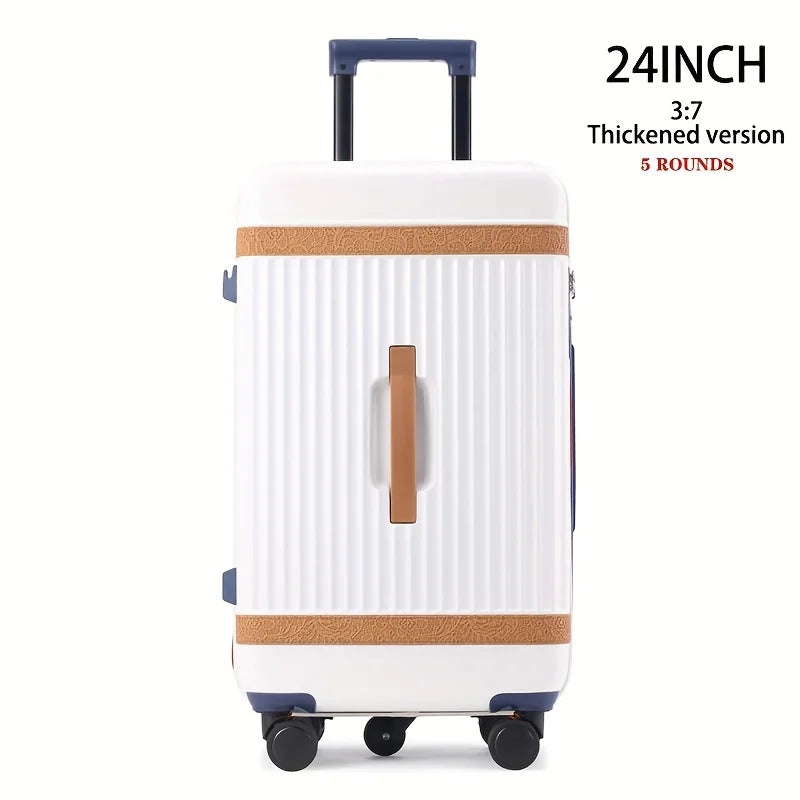 Hardshell ABS+PC Suitcase Large-Capacity With USB Port — White | KIMLUD