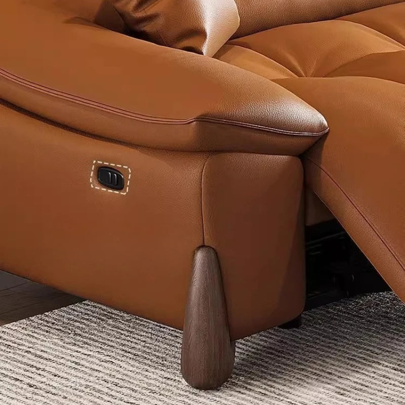 Velvet Waterproof Sofa Electric Sleeper Recliner, Armrest Loveseat, Modern Scandinavian Design — Caramel Tan | KIMLUD