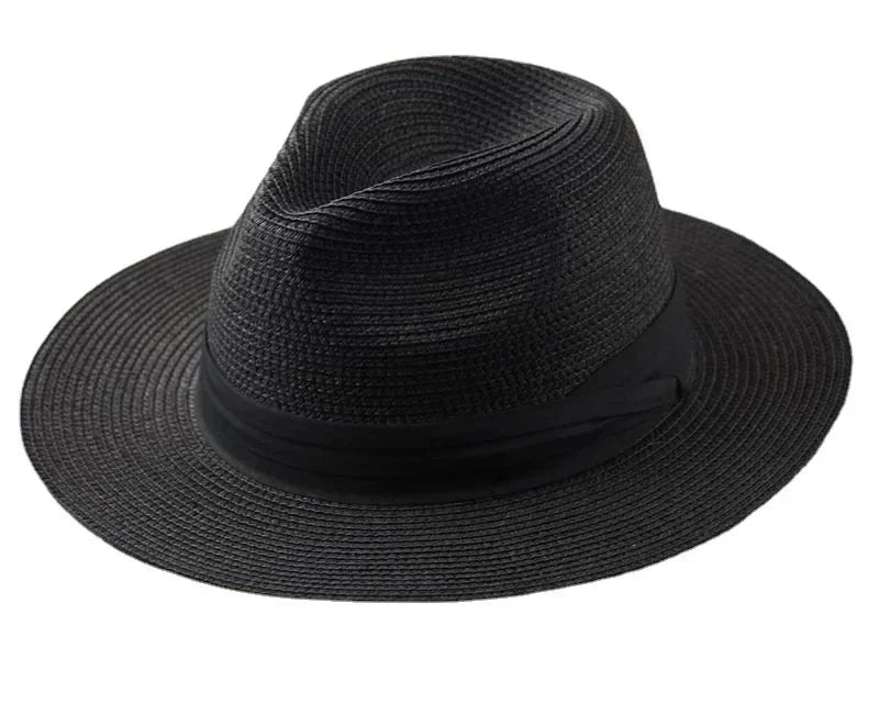 Panama Straw Hat Wide Brim Plus Size — Natural | KIMLUD