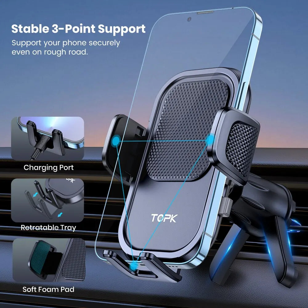 Car Phone Holder Mount – Upgraded Support Function – Metal | KIMLUD