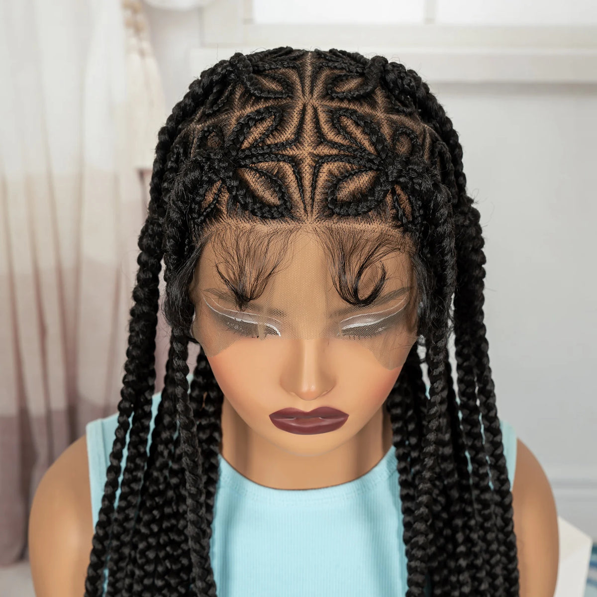 Full Lace Wig – 36in Cornrow Braided – High Temperature Fiber | KIMLUD