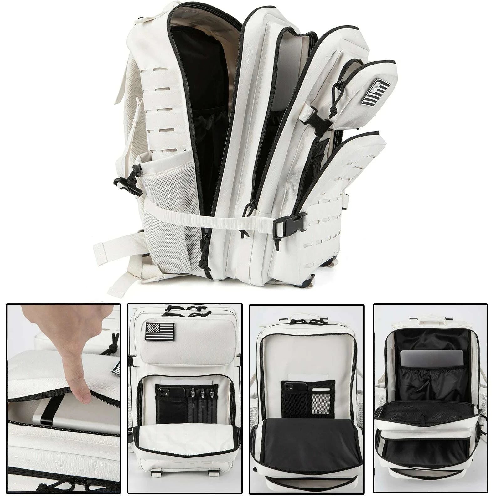 KIMLUD, QT&QY 25L/45L Tactical Backpack for Men and Women Outdoor Survival Bug Out Bag Small School Rucksack Hking with Bottle Holder, KIMLUD Womens Clothes