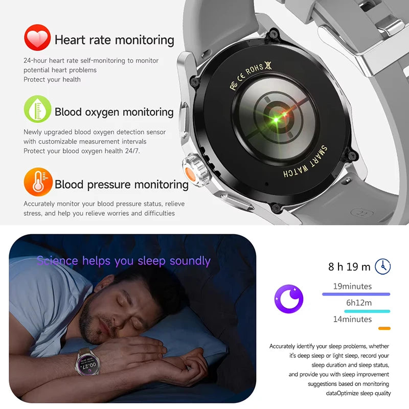 New S4 Ultra Outdoor Sports Men Watches HD AMOLED Display GPS Track Altimeter Heart Rate Bluetooth Call Waterproof Smart Watch