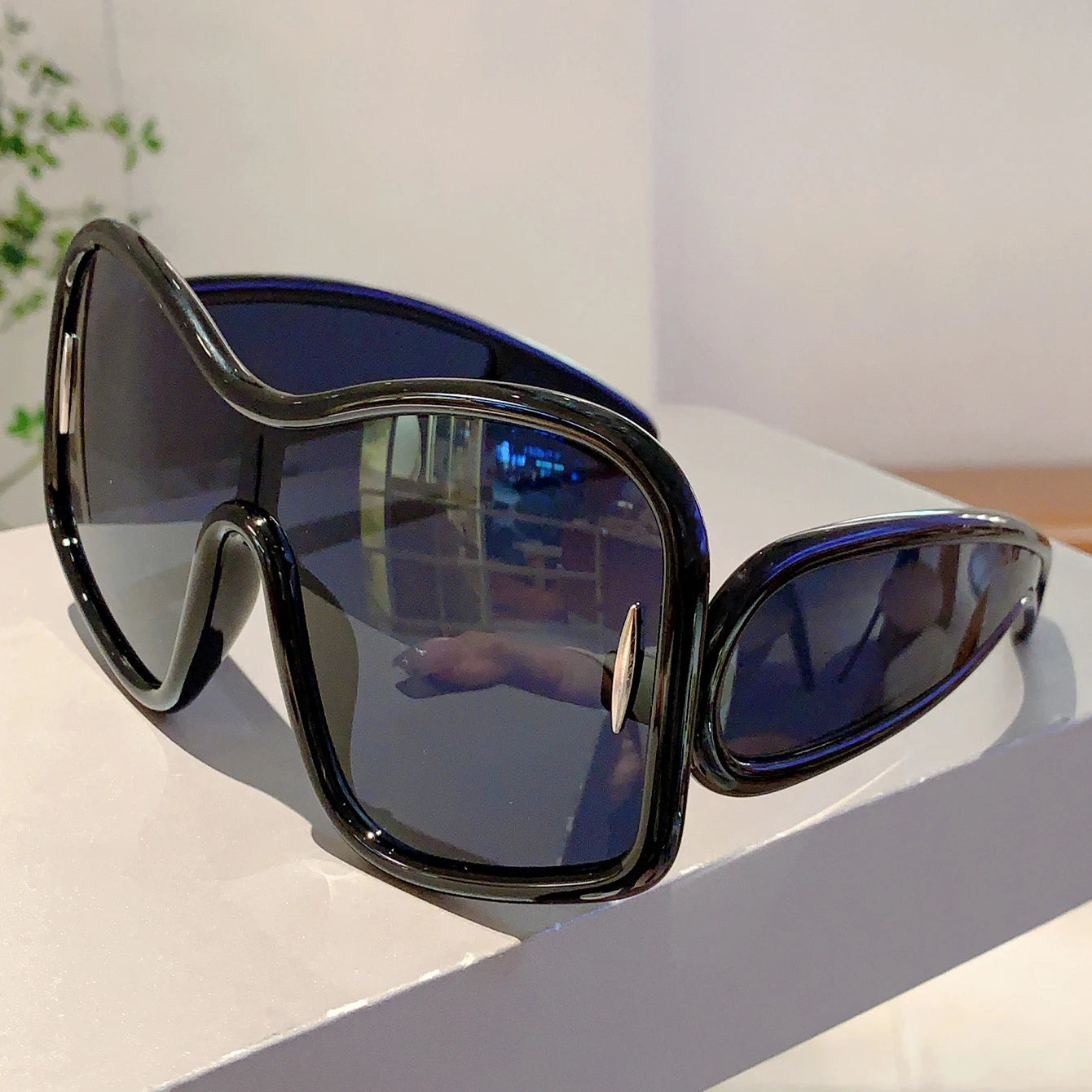 Oversize Square Sunglasses Designer — Green | KIMLUD