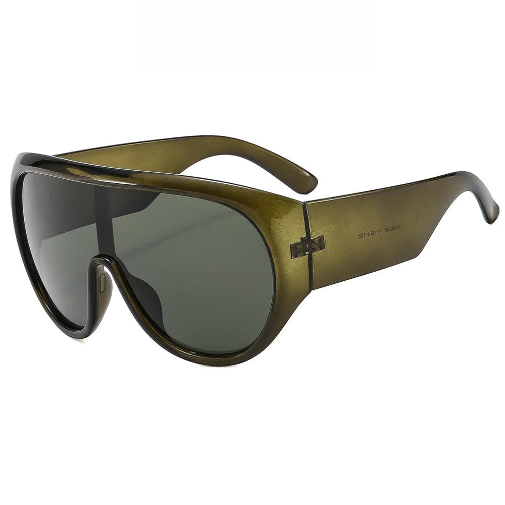 Oversized One-Piece Luxury Sunglasses — Black | KIMLUD