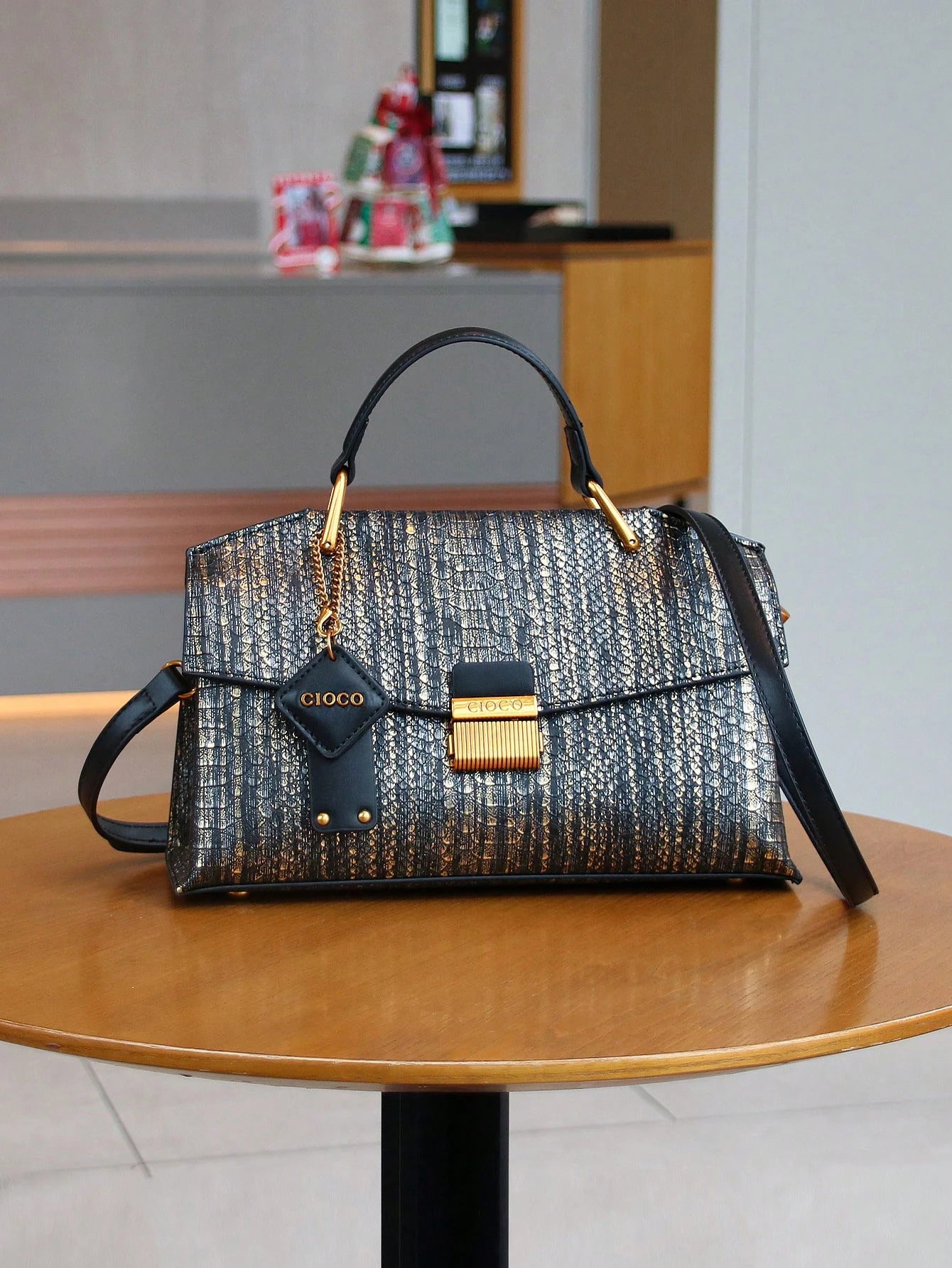 2026 New Retro Blue Snake-Shaped High-Grade Handbag Fashion Luxury Handbag Lightweight Large-Capacity One-Shoulder Mensen