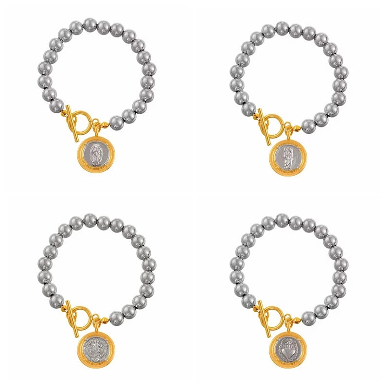 18K Gold Plated Beaded Elite Bracelet — Gold | KIMLUD
