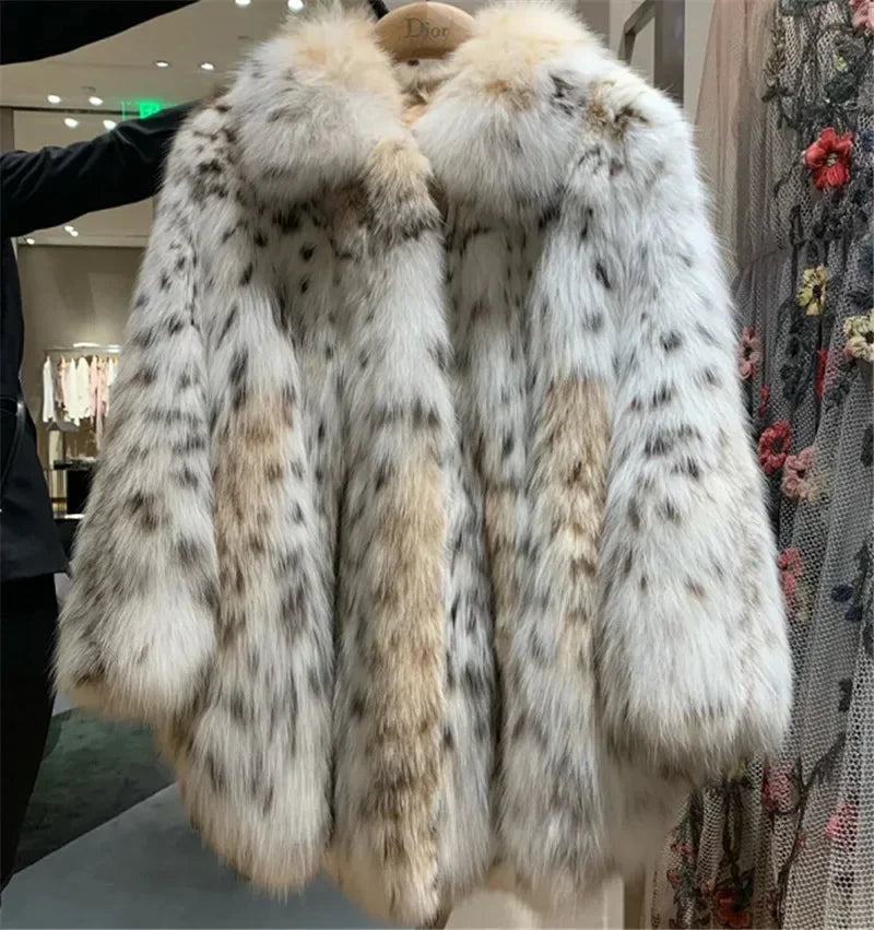 Cardigan – Leopard Faux Fur – Synthetic Fiber – Regular | KIMLUD