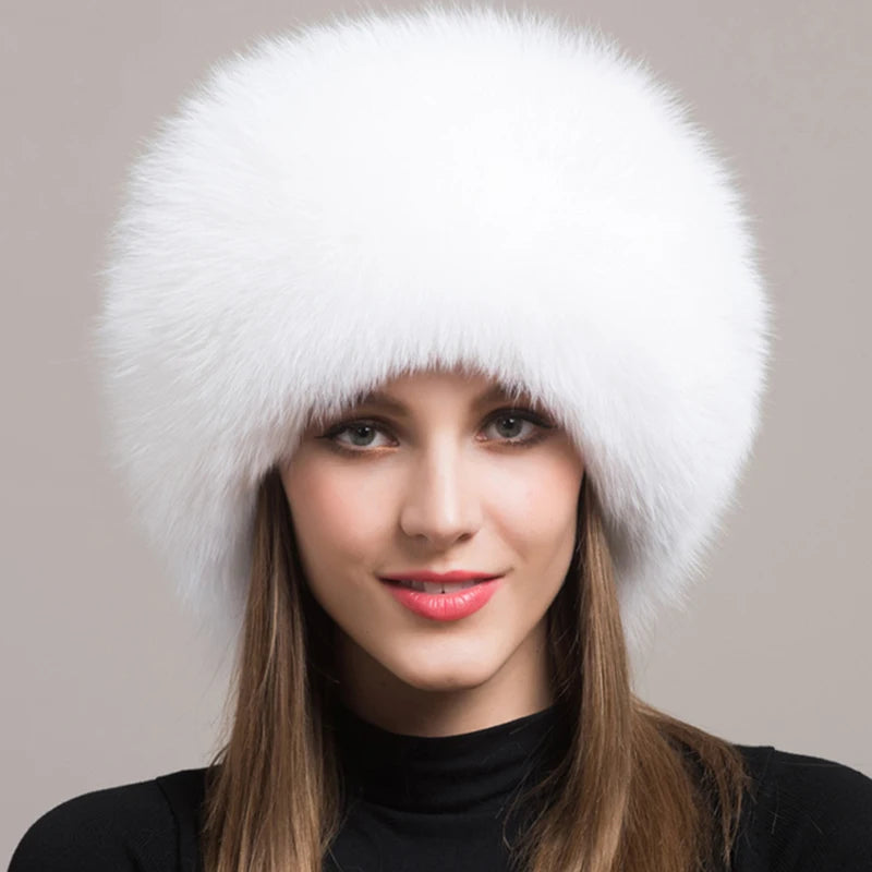 Fox Fur Hat – Real Fox Fur – Winter Warm Cap For Women | KIMLUD