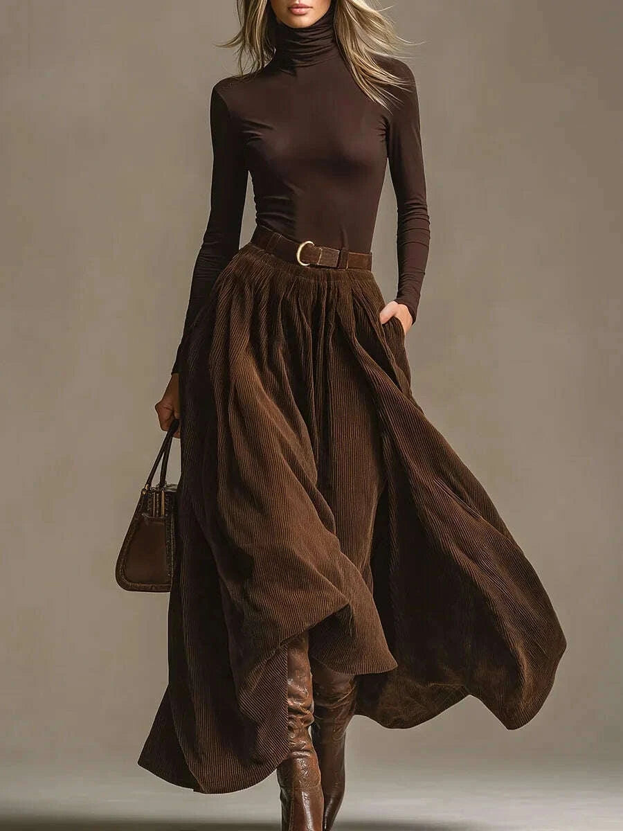 retro-elegant-corduroy-long-skirt-2-pieces-sets-turtleneck-long-sleeve-slim-top-pocket-skirt-outfits-solid-color-suit-outfitskimludkimlud-35558246