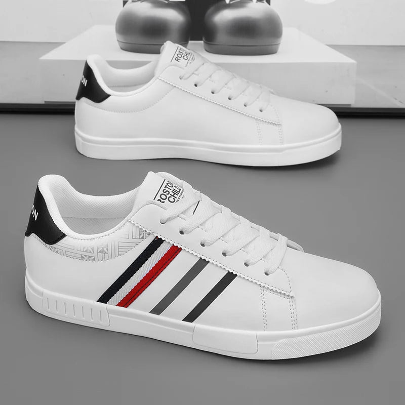 Platform Sneakers Vulcanized Lace-Up Running Design With Personalization — White | KIMLUD
