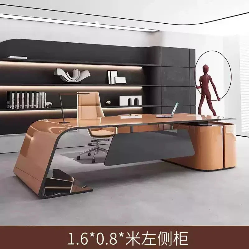 Wooden Standing Office Desk — Natural Wood | KIMLUD