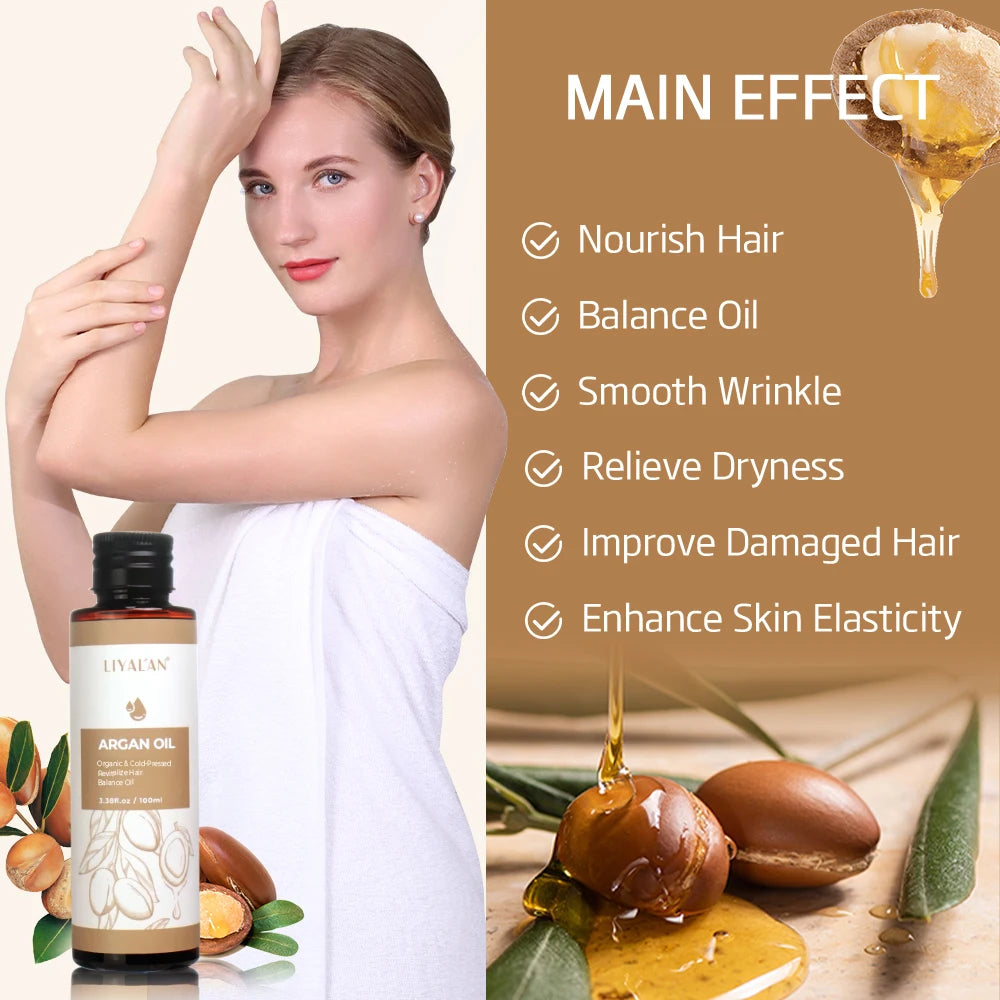 Argan Oil Hair Treatment Nourish Repair Damaged Hair — Amber | KIMLUD