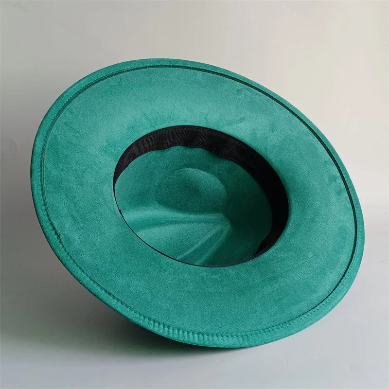 Suede Fedora Hat Wide Brim — Grayish Brown | KIMLUD